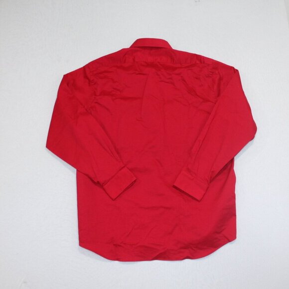 Van Huesen Red Casual Button Down Shirt Flex Cool Collar Slim Size 17 - Picture 2 of 8